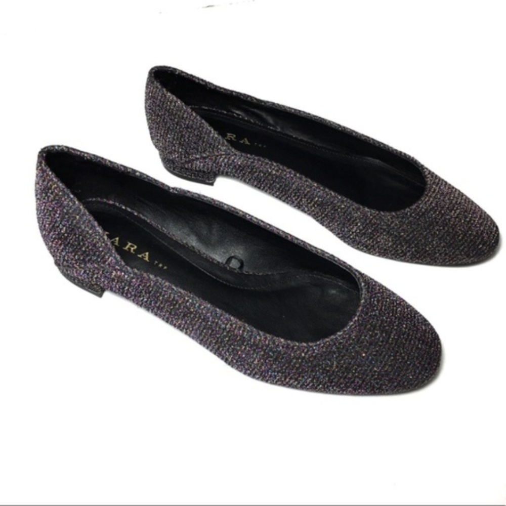 ZARA Holiday Glitter Flats Sz. 6